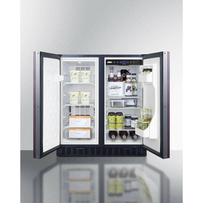 Summit 30 in. Black Built-in 5.4 Cu. ft. Side-by-Side Refrigerator - FFRF3070B