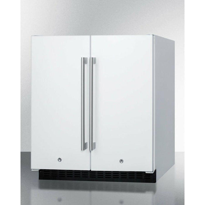 Summit 30 in. Side-by-Side Compact Refrigerator and Freezer with 5.4 Cu. ft. Capacity; LED lighting; Frost Free OPERATION - FFRF3075W