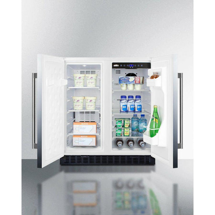 Summit 30 in. Side-by-Side Compact Refrigerator and Freezer with 5.4 Cu. ft. Capacity; LED lighting; Frost Free OPERATION - FFRF3075W