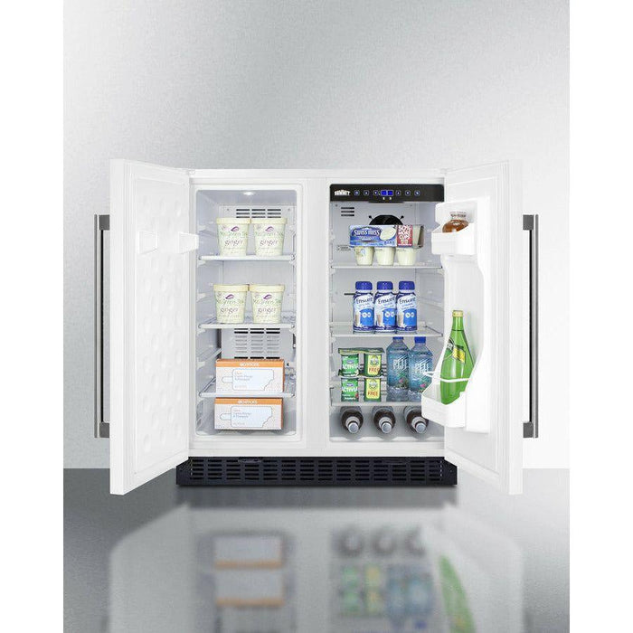 Summit 30 in. Side-by-Side Compact Refrigerator and Freezer with 5.4 Cu. ft. Capacity; LED lighting; Frost Free OPERATION - FFRF3075W