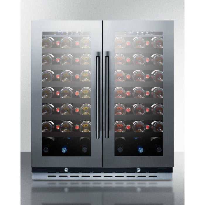 Summit 30 in. Wide Built-In Wine Cellar with 66 Bottle Capacity, Both Hinge, Glass Door, With Lock, 12 Extension Wine Racks, Digital Control, LED Light, Compressor Cooling, ETL Approved, CFC Free, Digital Thermostat, Automatic Defrost - SWC3066B