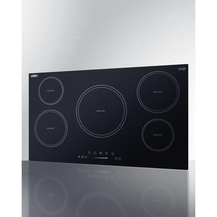 Summit 36 in. Wide 208-240V 5-Zone Induction Cooktop with 5 Elements, Hot Surface Indicator, ADA Compliant, Induction Technology, Child Lock, Safety Shut-Off Control - SINC5B36B