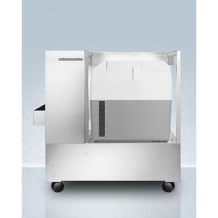 Summit 39 in. Stainless Steel Cart with Portable Refrigerator/Freezer - SPRF36CART