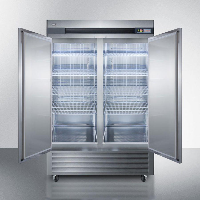 Summit 56 in. Reach-In Freezer with 49 cu. ft. Capacity, Forced Air Cooling, Automatic Defrost, Open Door Alarm - SCFF497