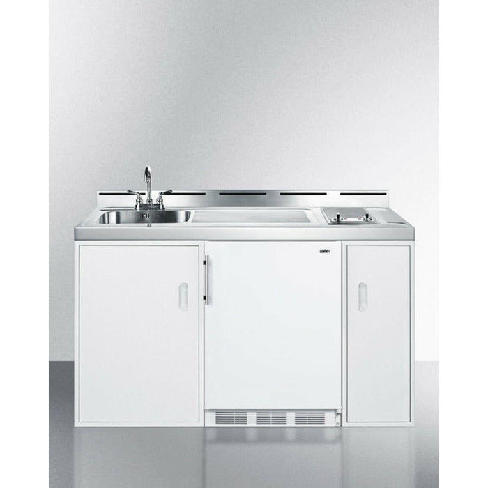 Summit 60 in. Wide All-In-One Kitchenette, Combo Kitchen with Burners - C60EL