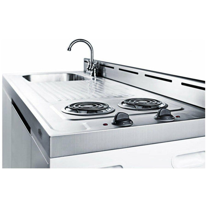 Summit 60 in. Wide All-In-One Kitchenette, Combo Kitchen with Burners - C60EL