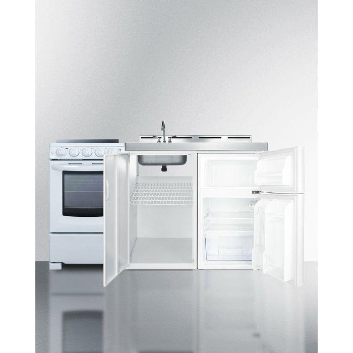 Summit 60 in. Wide All-in-One Kitchenette with Electric Range - ACK60ELSTW