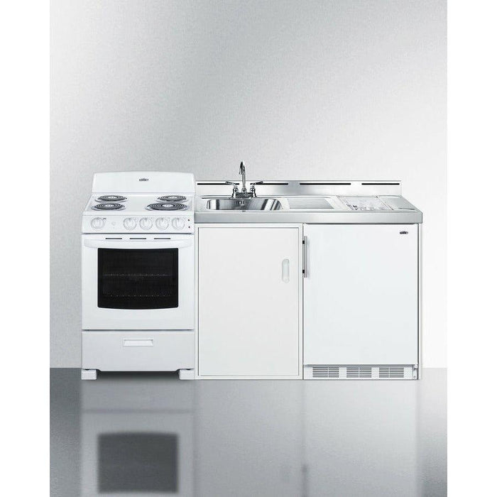 Summit 72 in. Wide All-in-One Kitchenette with Electric Coil Range - ACK72COILW