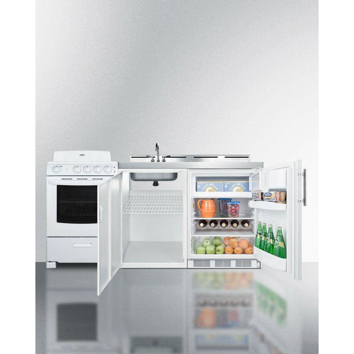 Summit 72 in. Wide All-in-One Kitchenette with Electric Coil Range - ACK72COILW