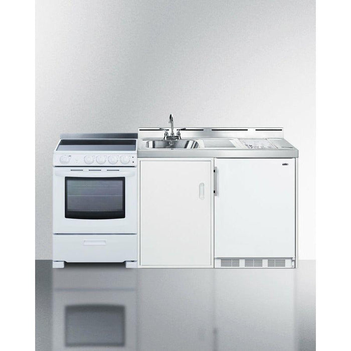 Summit 72 in. Wide All-in-One Kitchenette with Electric Range - ACK72ELSTW