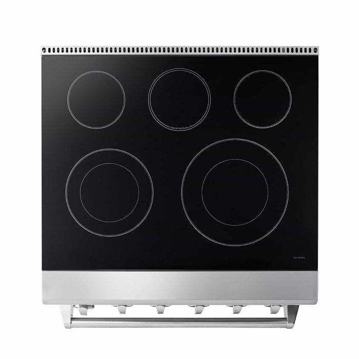 Thor Kitchen 2-Piece Appliance Package - 30-Inch Electric Range and Wall Mounted Range Hood in Stainless Steel