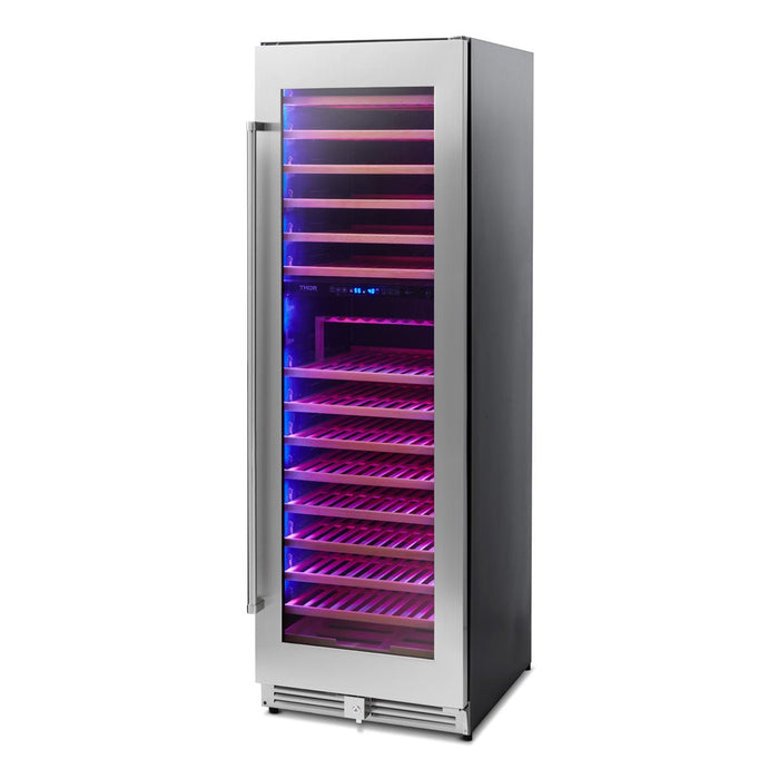 Thor Kitchen 24” Freestanding Wine Cooler with 162-Bottle Capacity and Dual Zone in Stainless Steel (TWC2403DI)