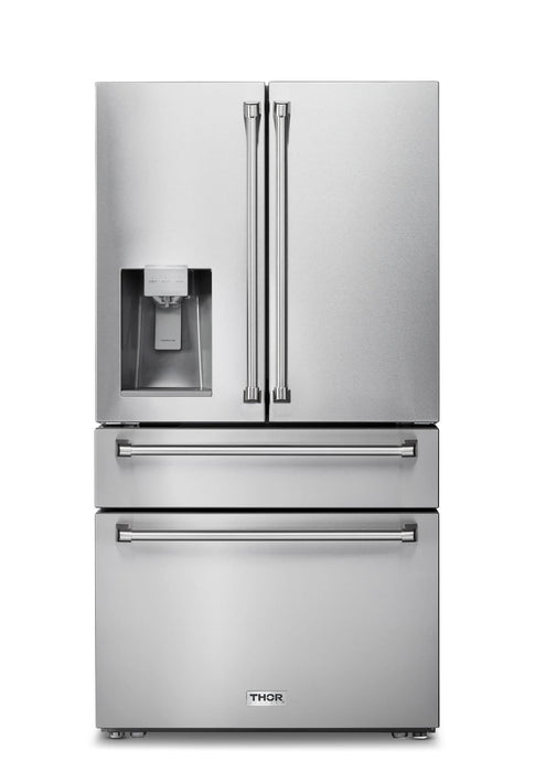 Thor Kitchen A-Series 3-Piece Appliance Package - 30-Inch Gas Range, Refrigerator with Water Dispenser, and Dishwasher in Stainless Steel