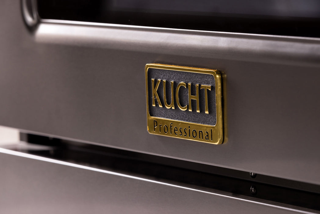 Kucht Gemstone Professional 30" 4.2 cu. ft. Dual Fuel Range in Titanium Stainless Steel with Gold Accents, KED304